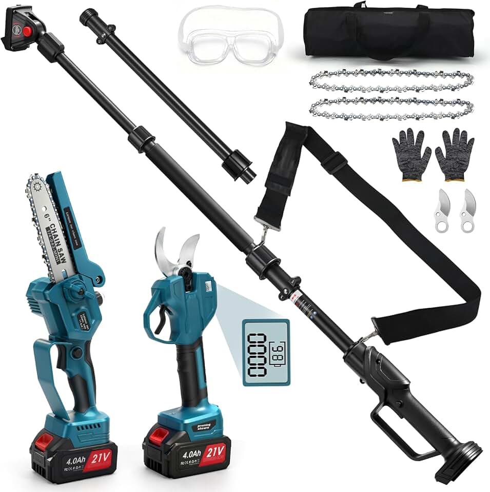 karaca-alisveris - Mini tronçonneuse 4 en 1, 4,1 m portée, 2x4Ah, moteur brushless, pour karaca-alisveris 18V