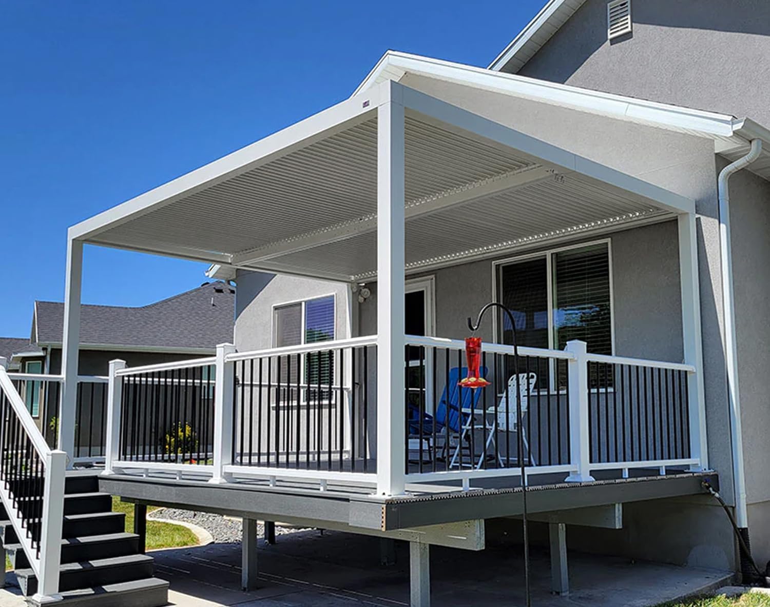 karaca-alisveris - Pergola Bioclimatique - 4,24x3m - Aluminium, lames orientables, blanc