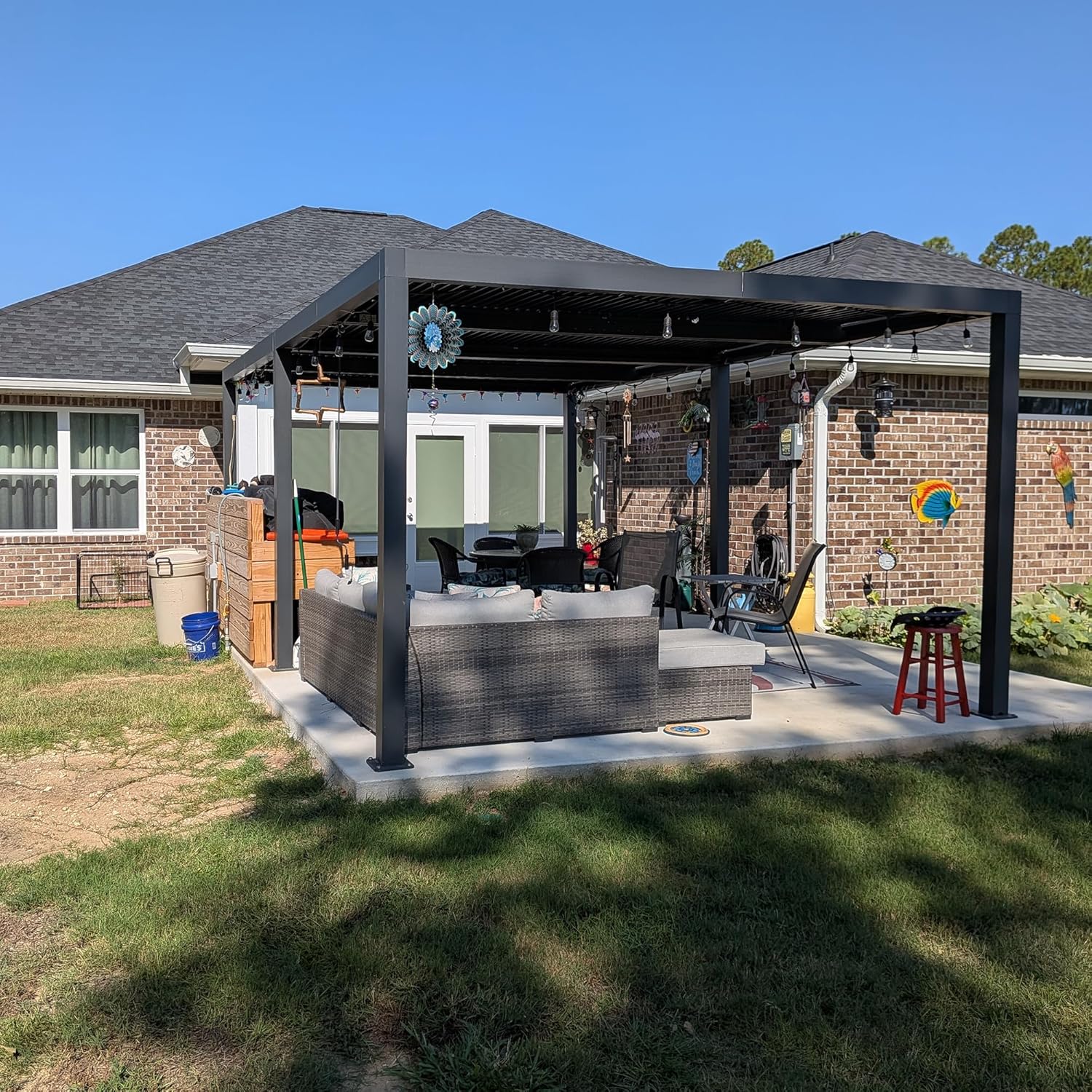 karaca-alisveris - Pergola bioclimatique - 6x3,68m - aluminium lames orientables