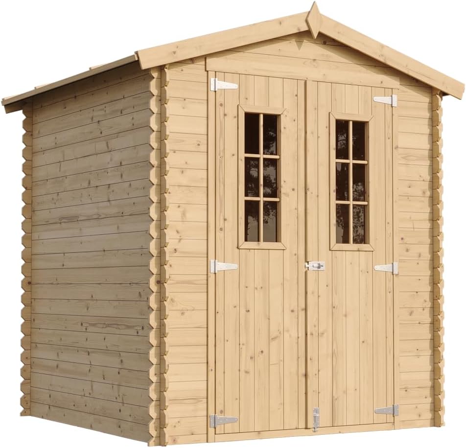 Abri de Jardin en Bois - Stockage extérieur I186xL196xH218 cm/ 2,82 m2 Petit abri à Outils, Local à vélos - karaca-alisveris M320C