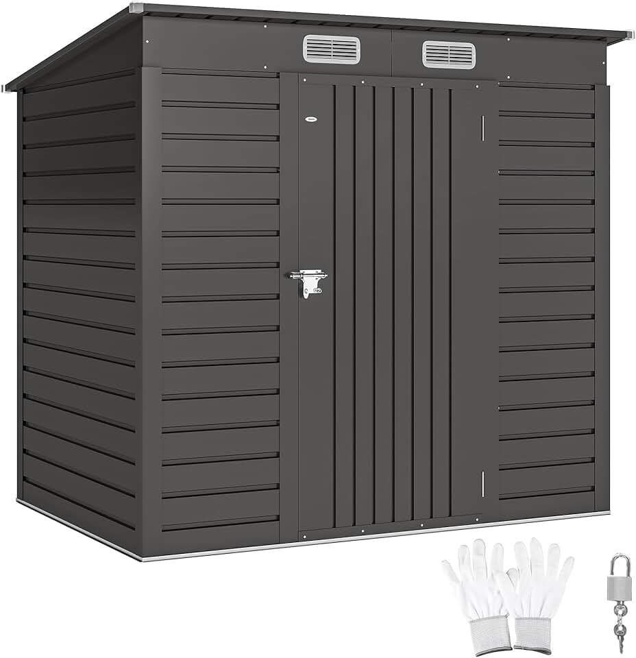 karaca-alisveris - Abri de jardin métal - 191x130x183cm - acier galvanisé, portes verrouillables, aérations