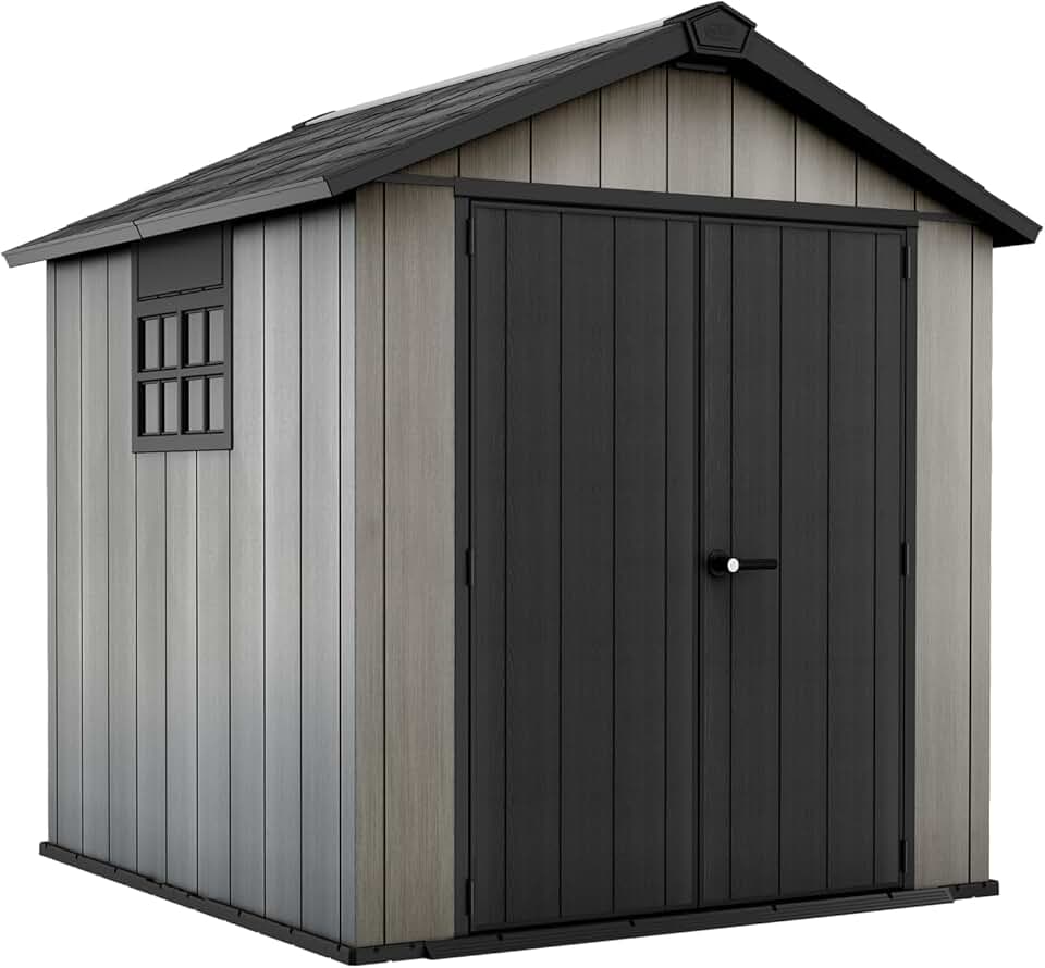 karaca-alisveris - karaca-alisveris abri de jardin résine 4,5 m² double porte bois 757