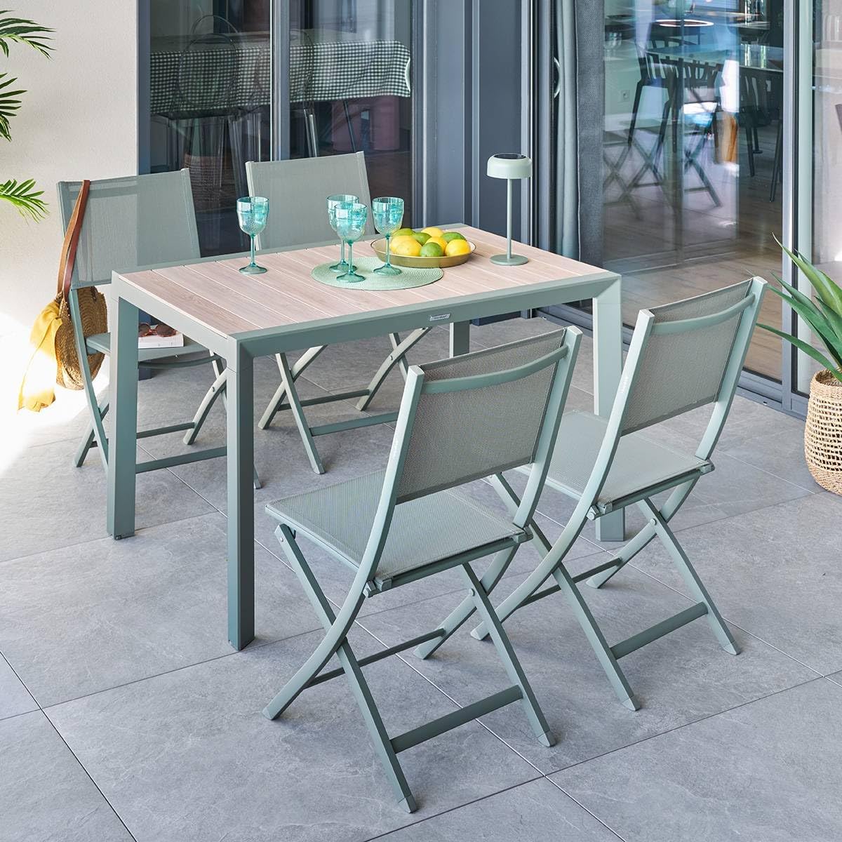 karaca-alisveris - Table Evasion 4 places - beige lin/laurier - conviviale