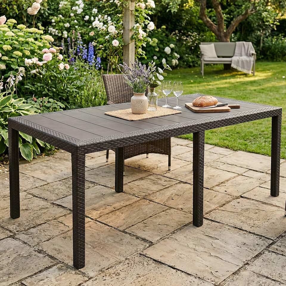 karaca-alisveris - table extensible extérieur anthracite - 150x90x72 cm - Made in Italy