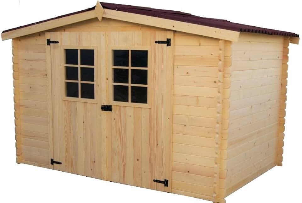 Abri Madrier Bois Massif avec Grande Façade 300cm, 20mm