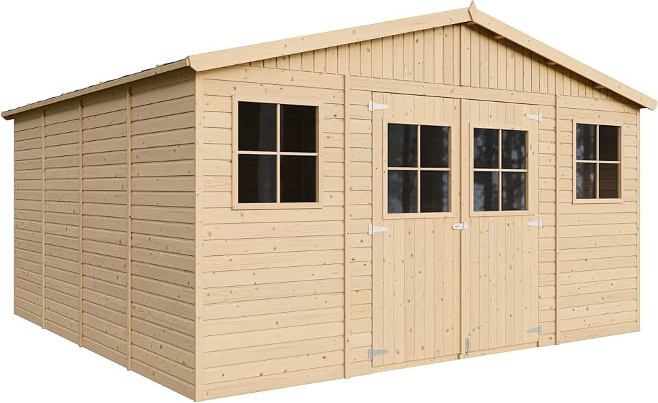 karaca-alisveris - abri de jardin bois 16m², fenêtres, 418x420x246cm - M330