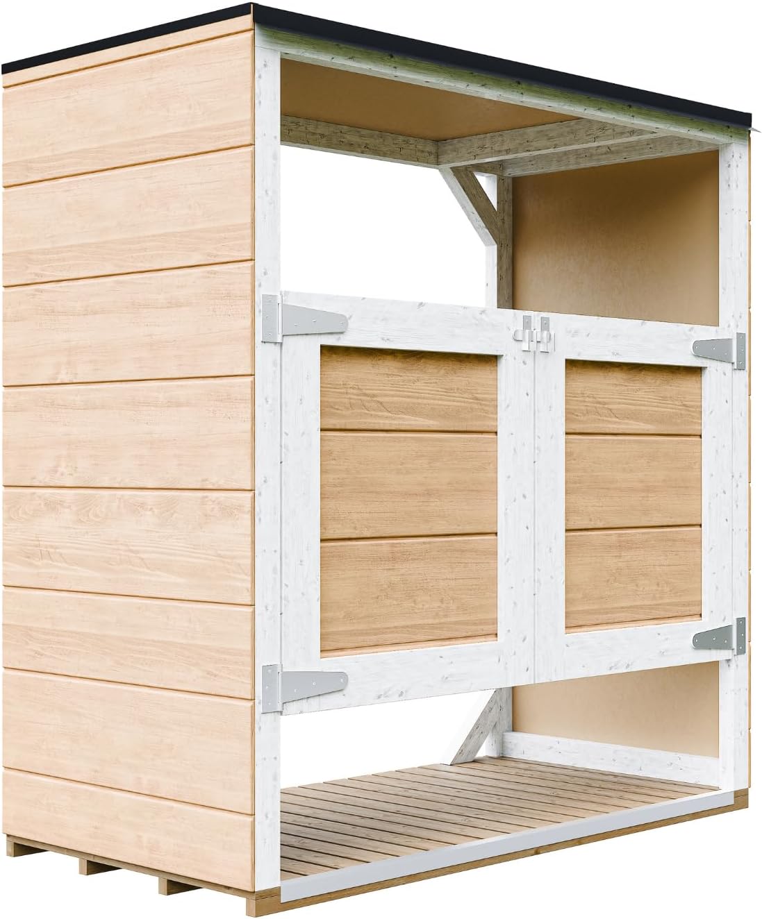 Abri de Jardin pour poubelles, Cache Poubelle extérieur 2x240L – Coffre de Rangement Exterieur, Armoire de Jardin, cabane de Jardin Exterieur – karaca-alisveris M980A-HARVEST Honey