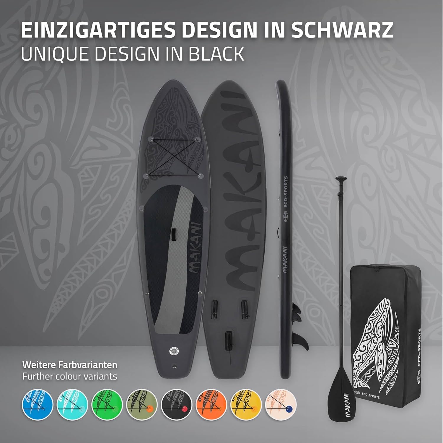 karaca-alisveris - Stand Up Paddle Gonflable - 305/308/320/380 cm - PVC, 120/150 kg, épaisseur 10/15 cm
