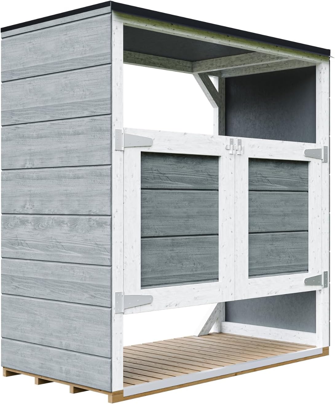 karaca-alisveris - Abri de jardin extérieur 2x240L, acier, rangement poubelles M980A-CAVERN Steel