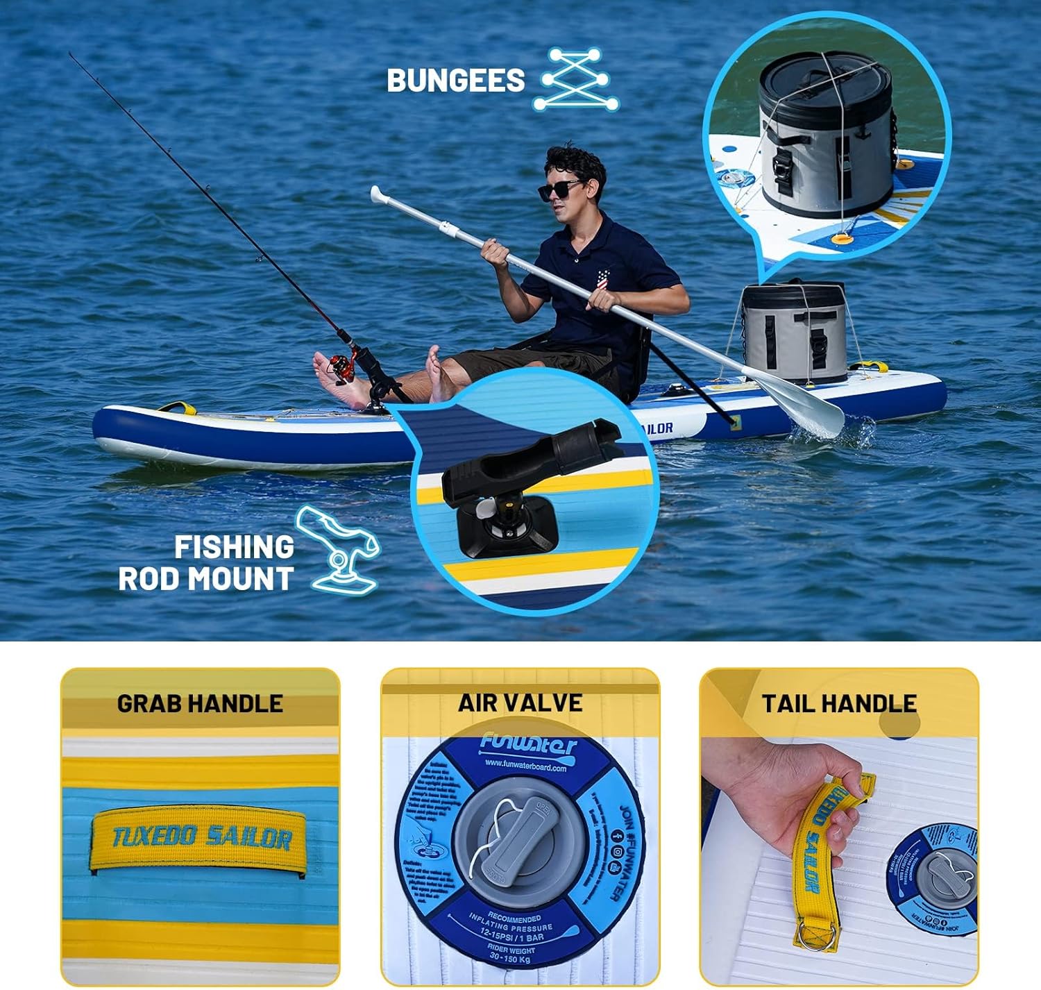 karaca-alisveris - Paddle gonflable adulte - sup 320x80x15cm - planche stable, accessoires complets