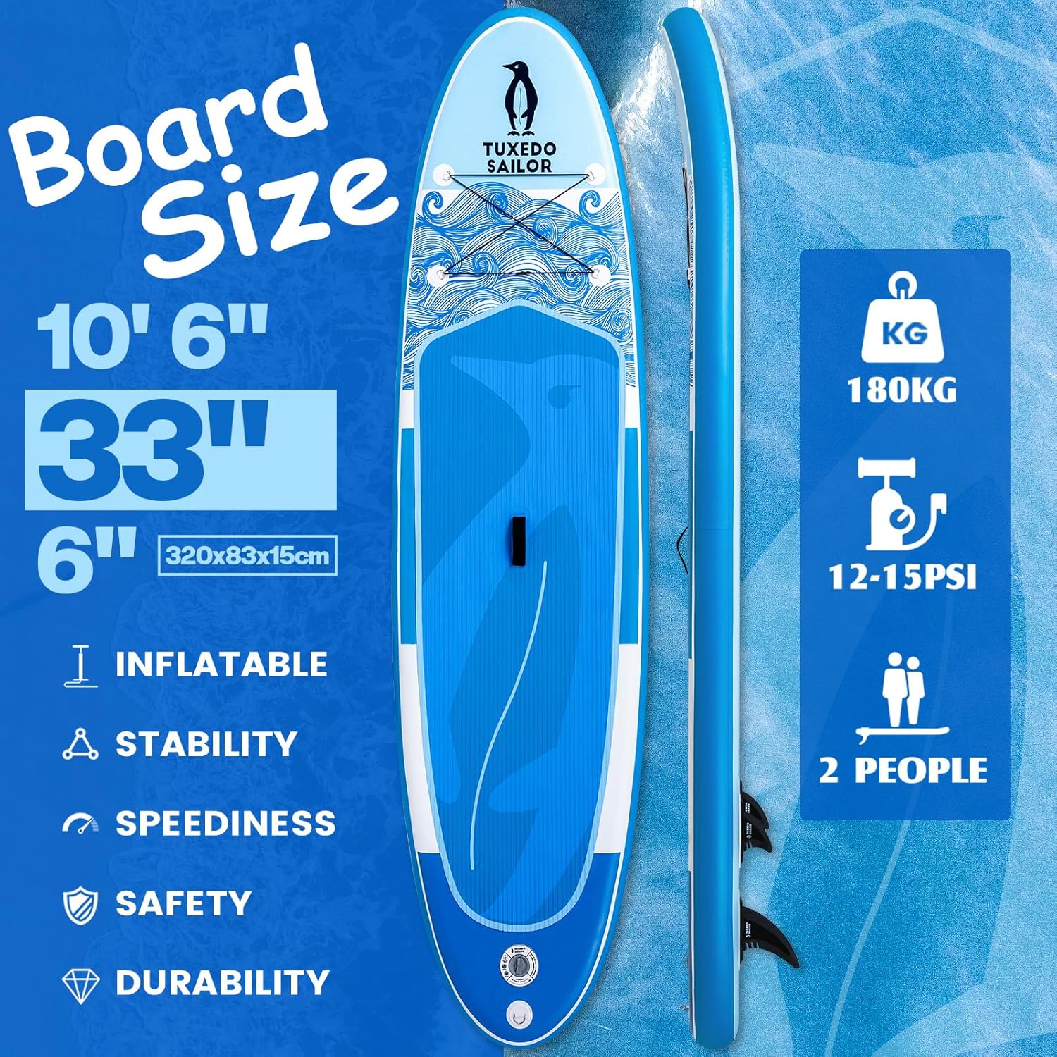 karaca-alisveris - Paddle Gonflable Adulte - 320cm - SUP avec accessoires complets