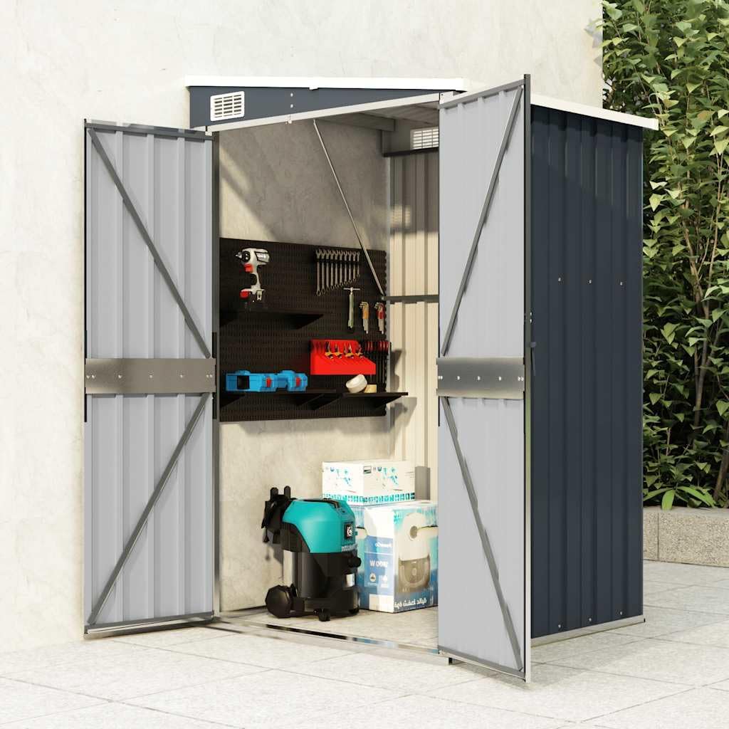 karaca-alisveris Remise de Jardin Murale Anthracite 118x100x178 cm Acier,Structures extérieures, Cabanes & abris de Jardin,316219