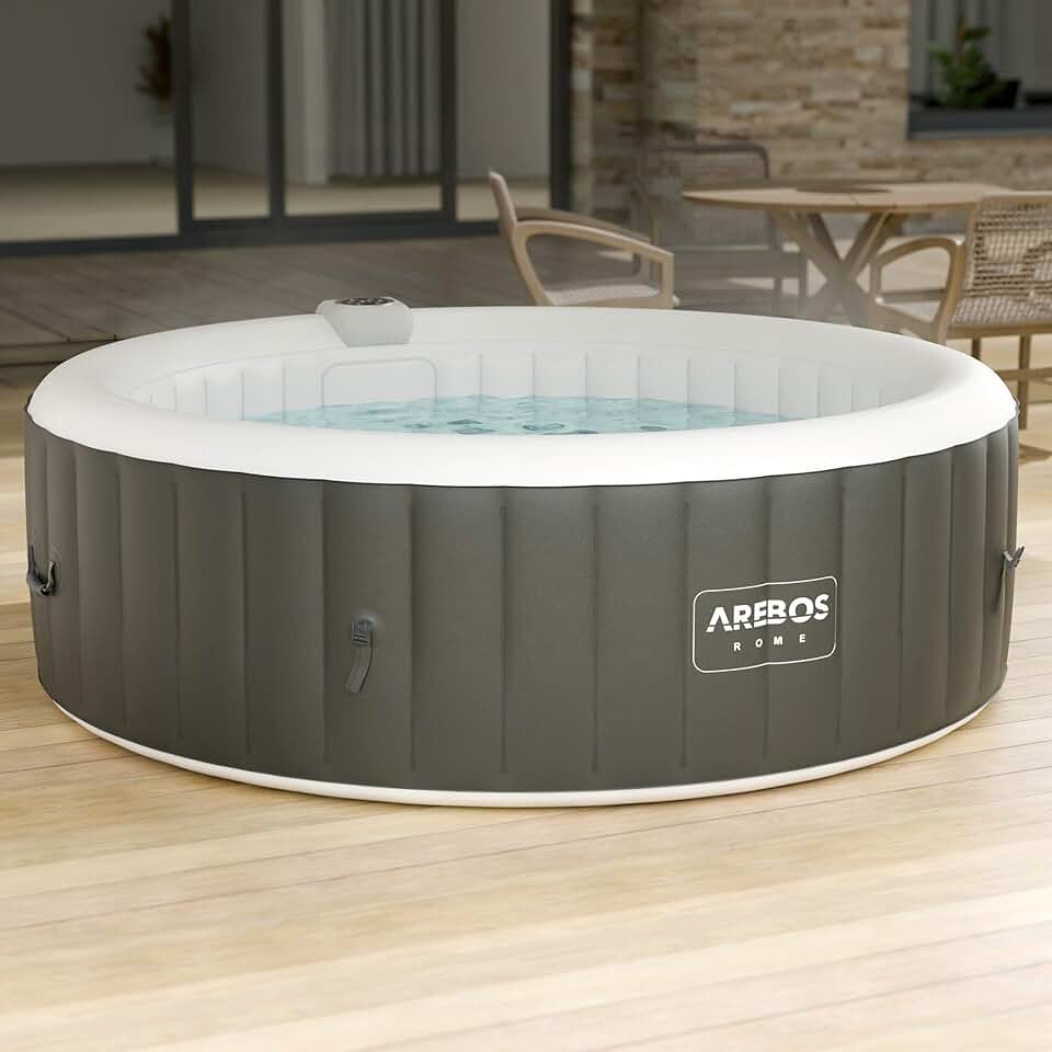 karaca-alisveris - spa gonflable rond 208 cm - 6 pers, 130 jets, 1000L, chauffage