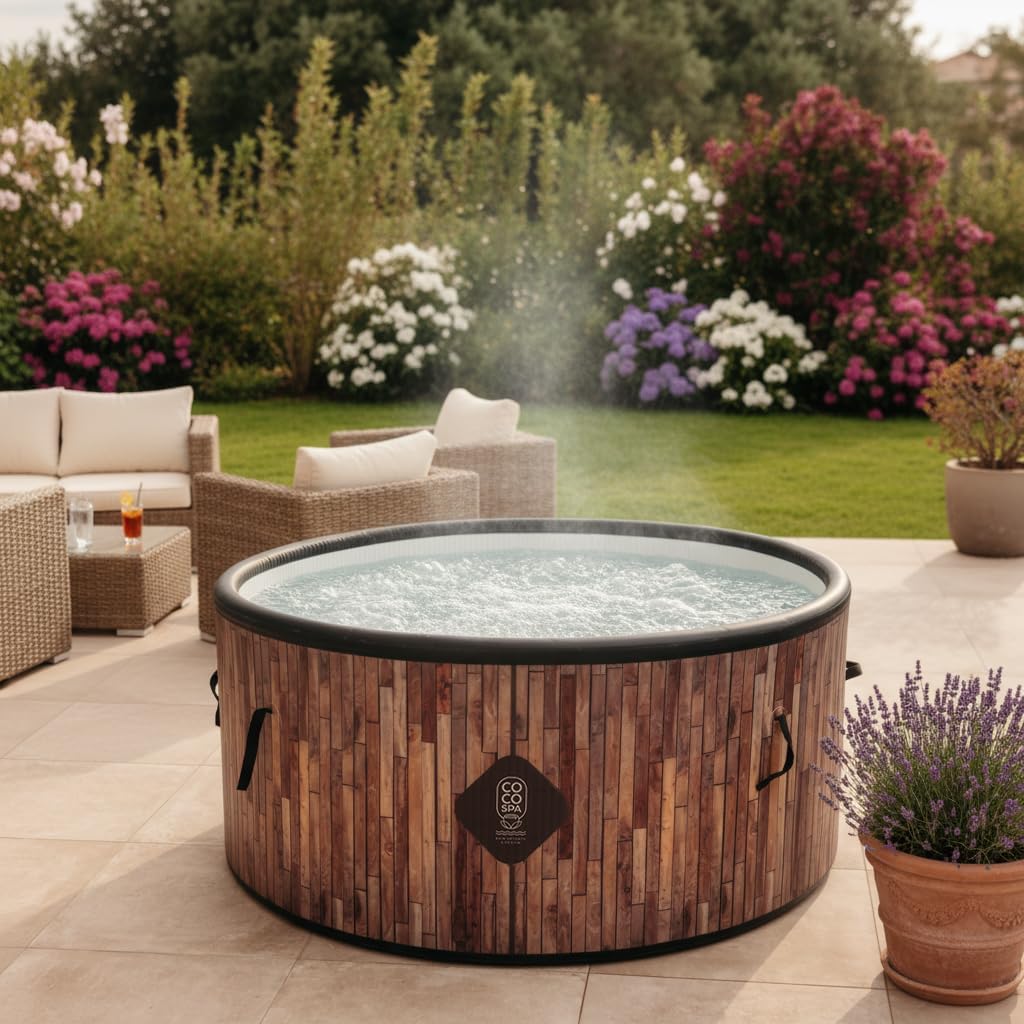 karaca-alisveris Bali Spa Gonflable - 150 cm de diamètre - 800 litres - Moteur 2240 W - 2 à 4 Personnes - Massage 140 Jets