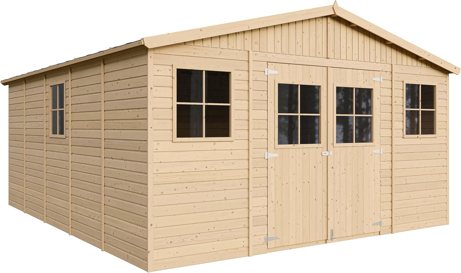 Abri de Jardin en Bois Exterieur avec Les PLANCHERS IMPRÉGNÉ- Maison de Jardin en Pin/épicéa-H246x418x522 cm/20 m²-Construction de Panneaux- Rangement pour vélos, Remise à Outils-karaca-alisveris M333 +M333G