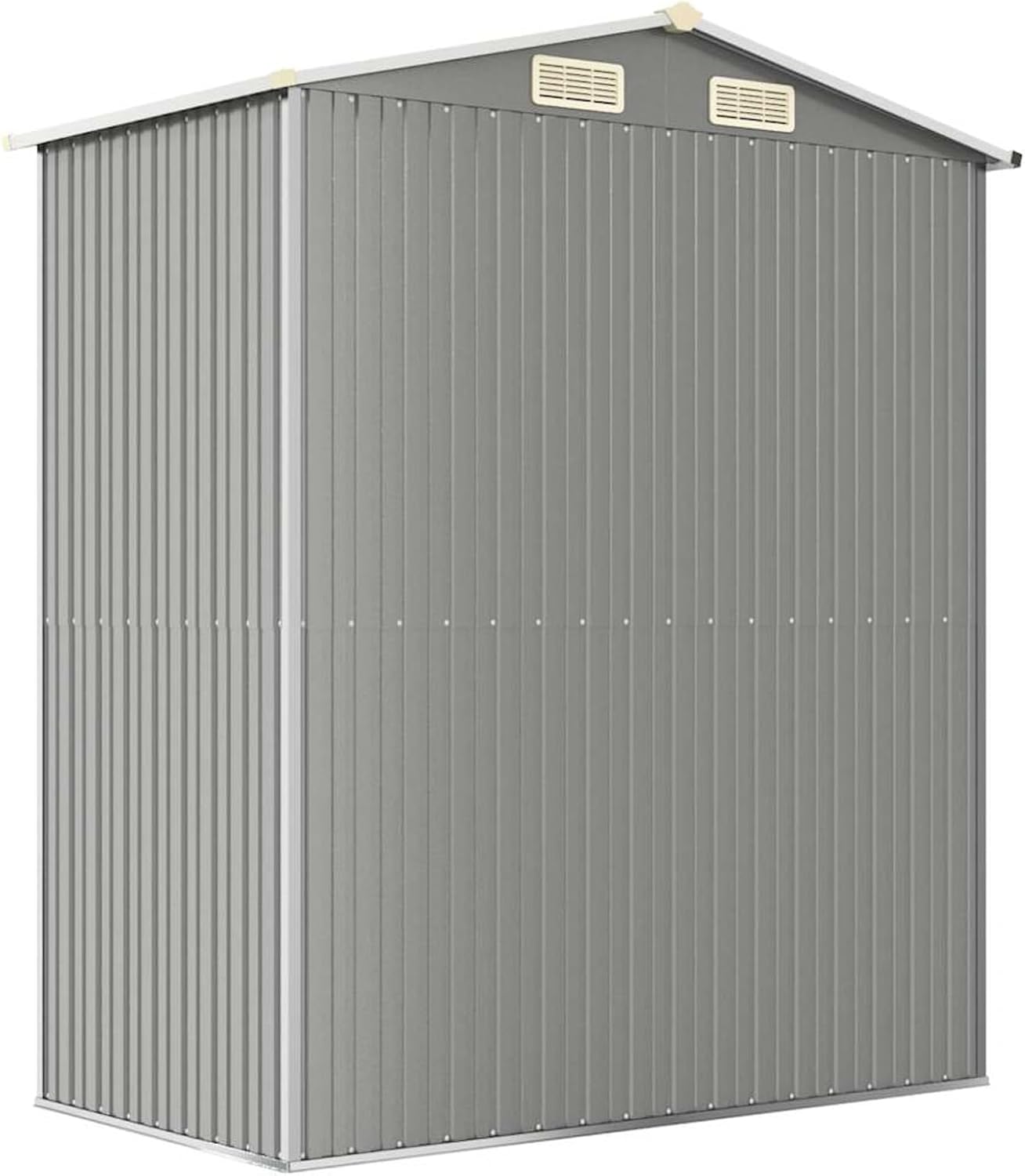 Abri de jardin extérieur en acier galvanisé gris clair - 192x108x223 cm, robuste et anti-corrosion.