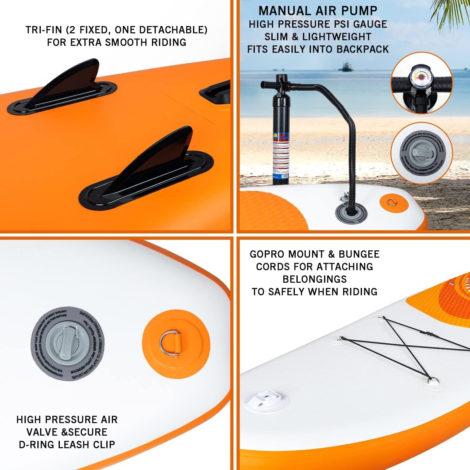 karaca-alisveris - Paddle Gonflable Adulte - 320/335cm - 2 personnes, siège kayak, pagaie alu, support caméra, pompe, 150kg