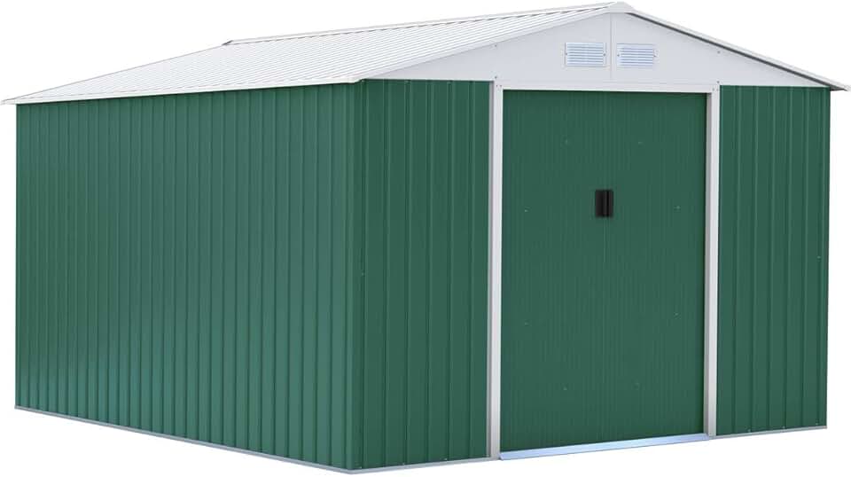 karaca-alisveris Abri de Métal Rosas, 10.85m² 1299_78620 Vert/Blanc
