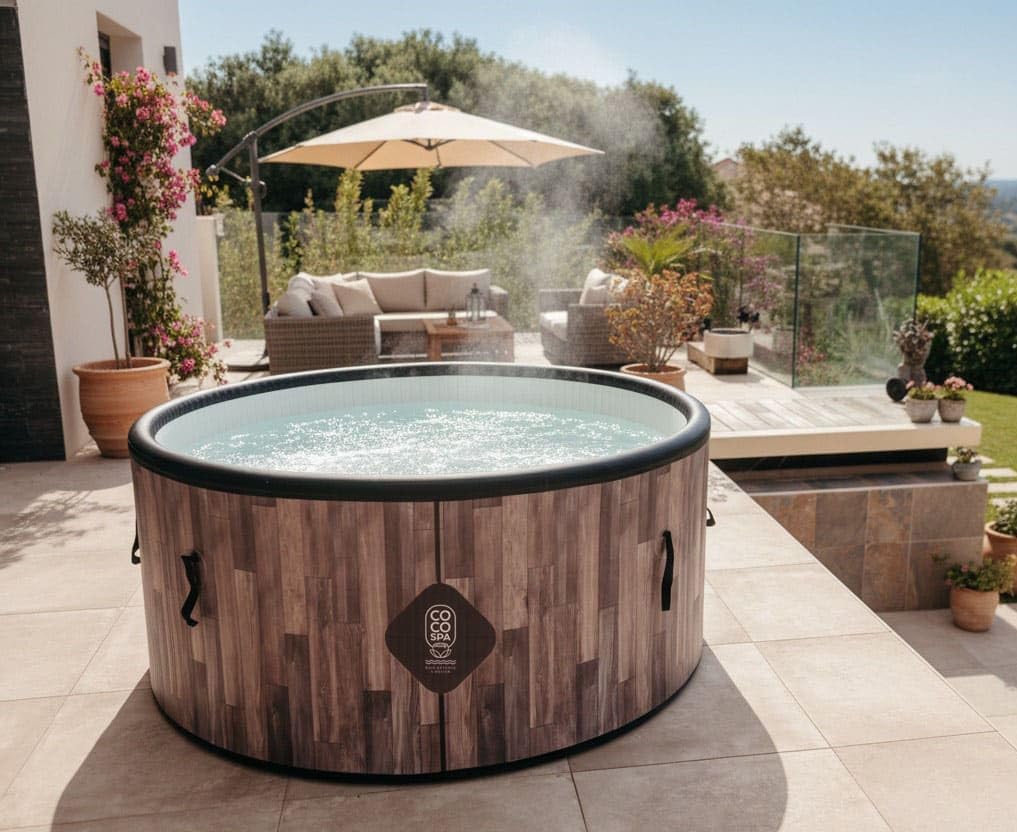 karaca-alisveris Nordik Spa Gonflable - 150 cm de diamètre - 800 litres - Moteur 2240 W - 2 à 4 Personnes - Massage 140 Jets