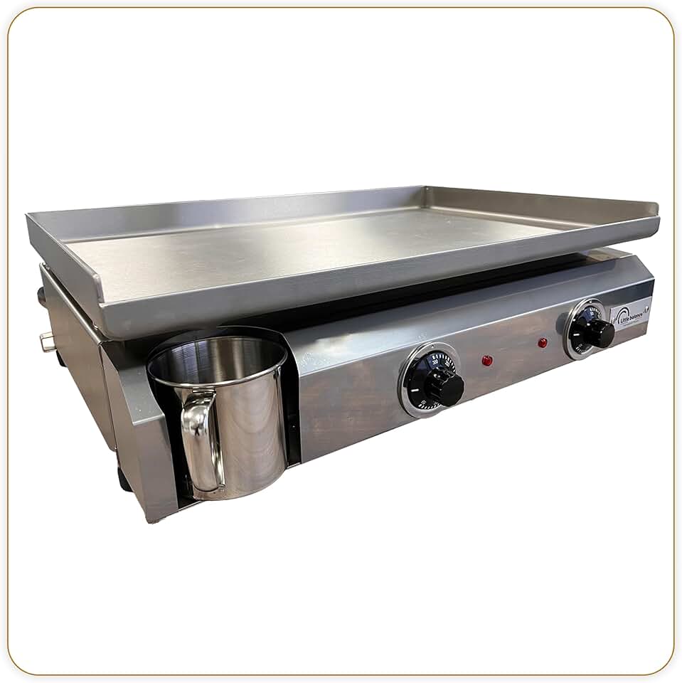 karaca-alisveris - Plancha électrique 2 zones inox 3000W, 60x40cm - 8679
