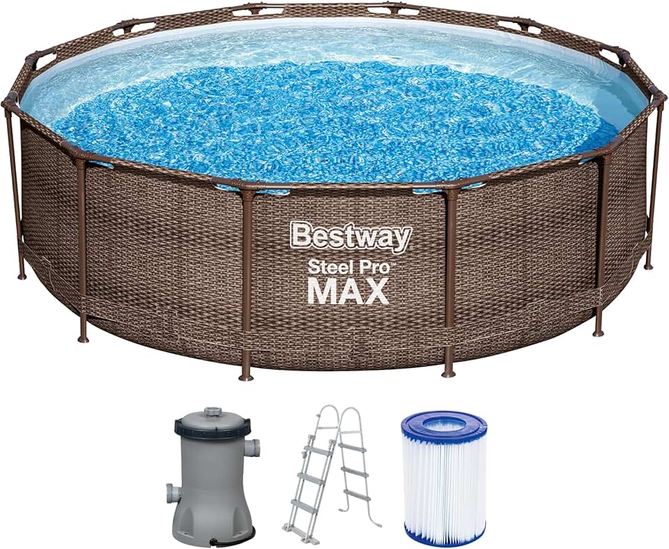 karaca-alisveris - Steel Pro (Kit Piscine Hors Sol) - 366x366x100 cm - Marron