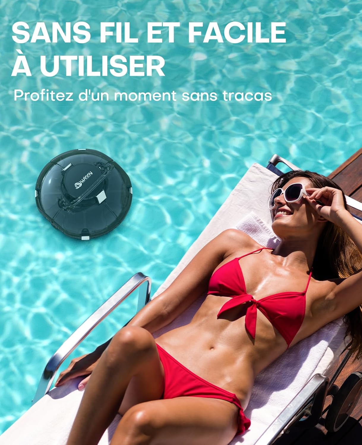 Winny - Robot piscine Winny 200 - 60m² - sans fil, double filtration, 75min