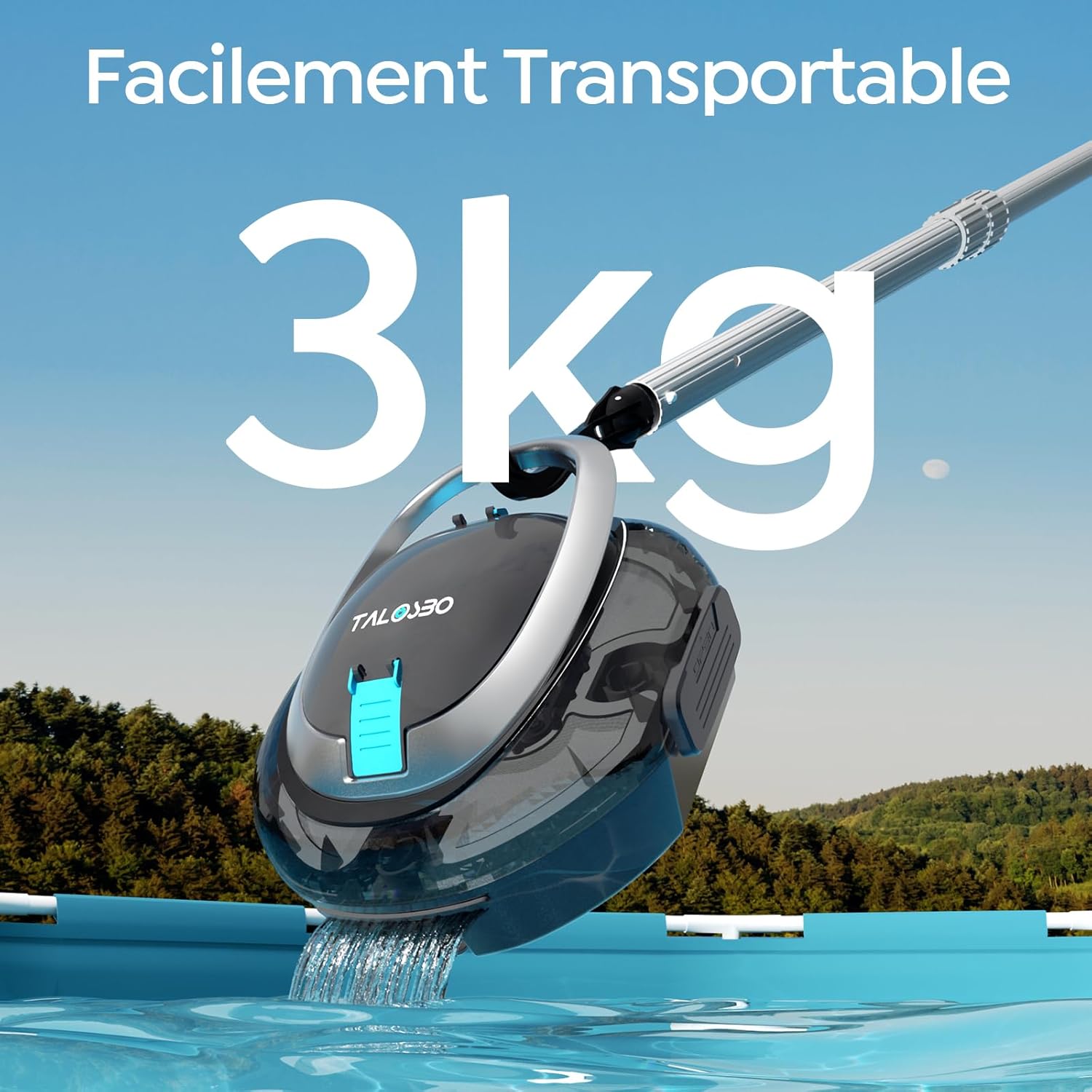 Robot piscine - S2 série - pour bassins jusqu'à 80 m² - double filtration, autonomie 90 min, 1928GPH