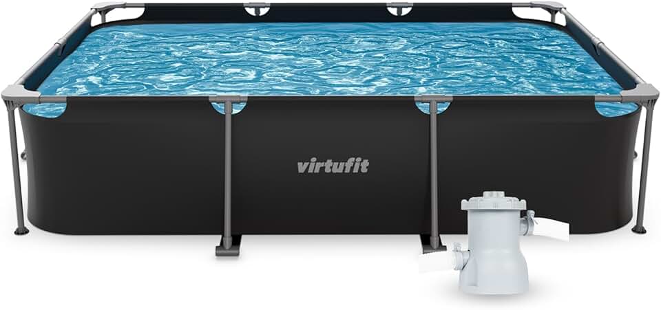 karaca-alisveris - Piscine rectangulaire Série Noire - 300x210x66 cm - filtre inclus