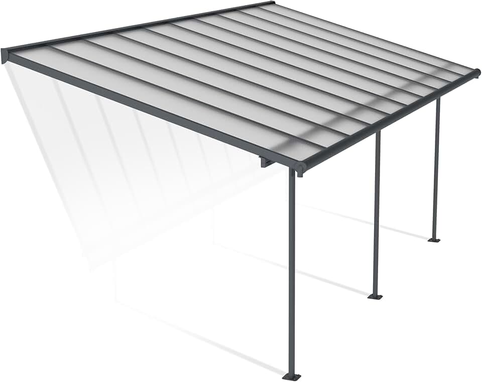 karaca-alisveris karaca-alisveris Sierra pergola aluminium polycarbonate 3x6.10 gris transparent