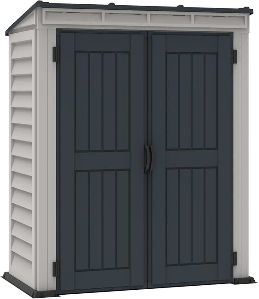 karaca-alisveris - YardMate karaca-alisveris Roof PLUS - 5x3 - abri de jardin plastique, plancher inclus, toit métal, ignifuge, sans entretie