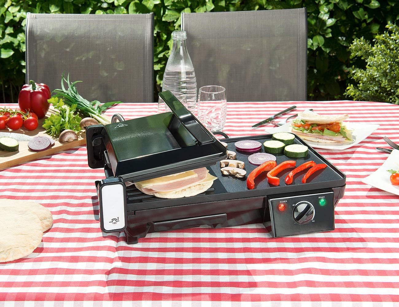 karaca-alisveris - grille-plancha 2 en 1 2000W - table - cuisson rapide