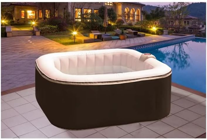 SUN SPA Spa gonflable carré laminé 4 personnes - 1,57 x 0,67 m