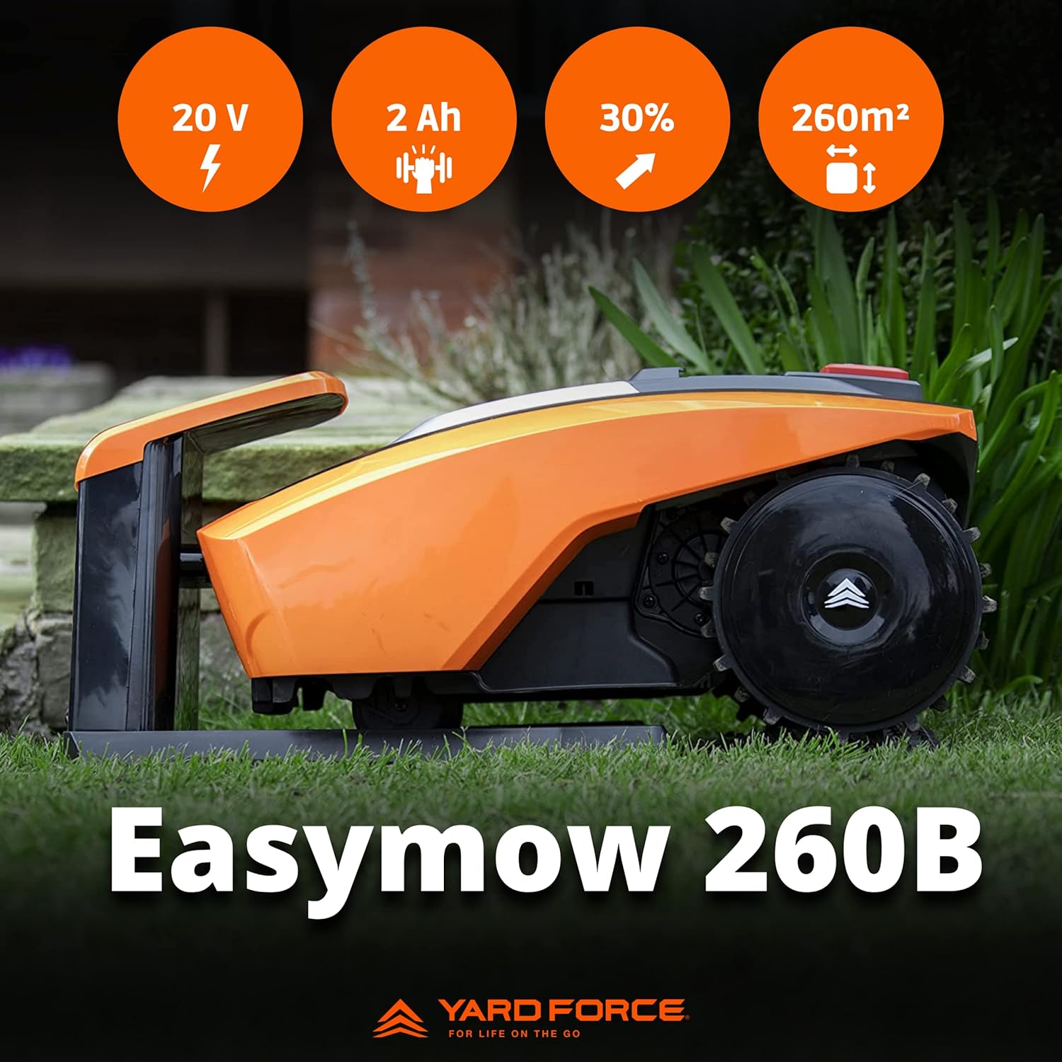 karaca-alisveris - Easymow 260B - 260m² - robot tondeuse, noir/orange