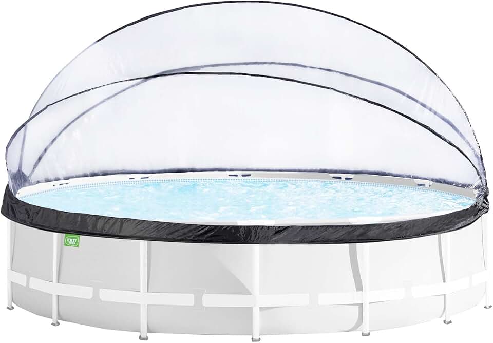 karaca-alisveris Dôme Piscine Hors Sol Rond ø 450 cm Universel – Compatible karaca-alisveris karaca-alisveris – Eau Plus Propre et Plus Chaude – Abri Repliable – Transparent