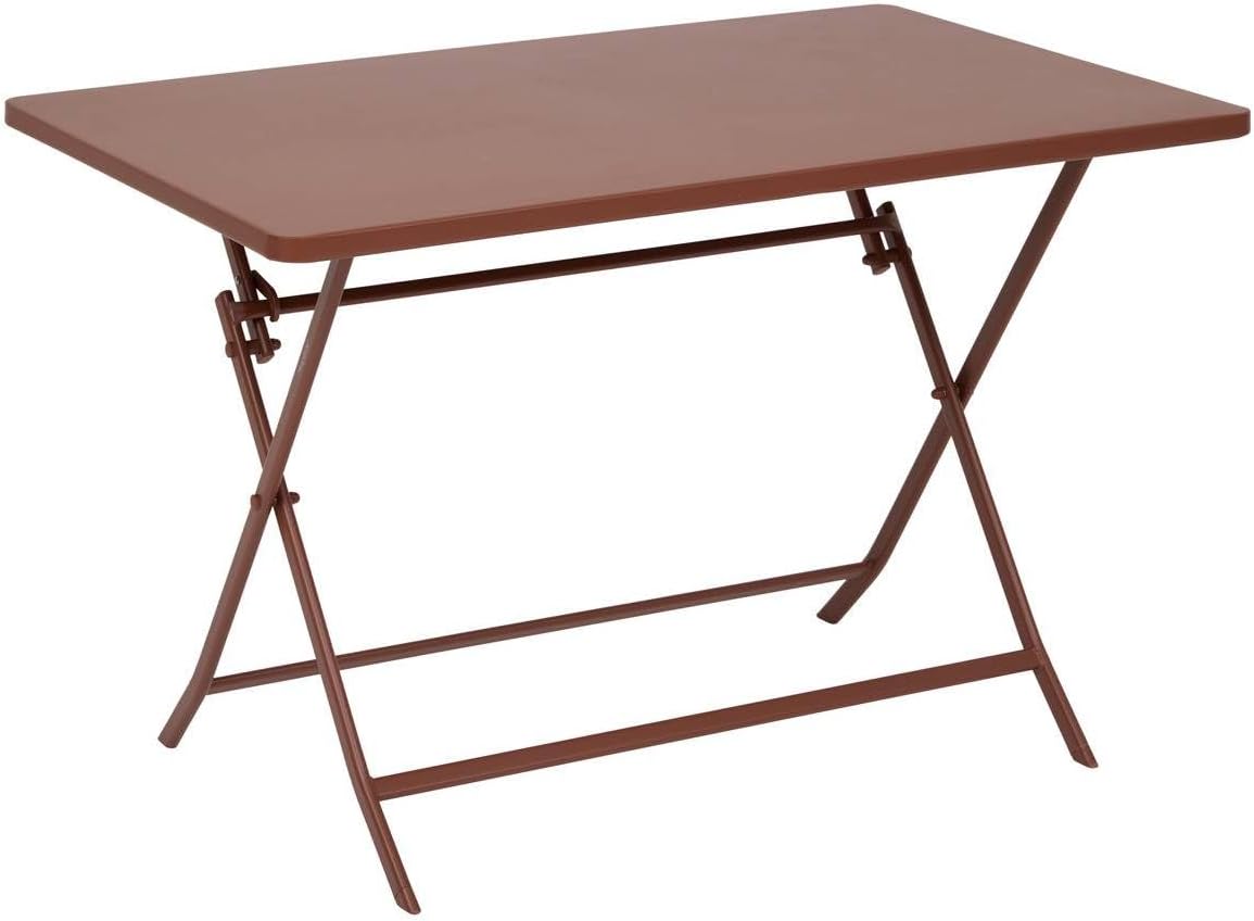 karaca-alisveris - Greensboro - 110x70 cm - table pliante 4 places acier acajou