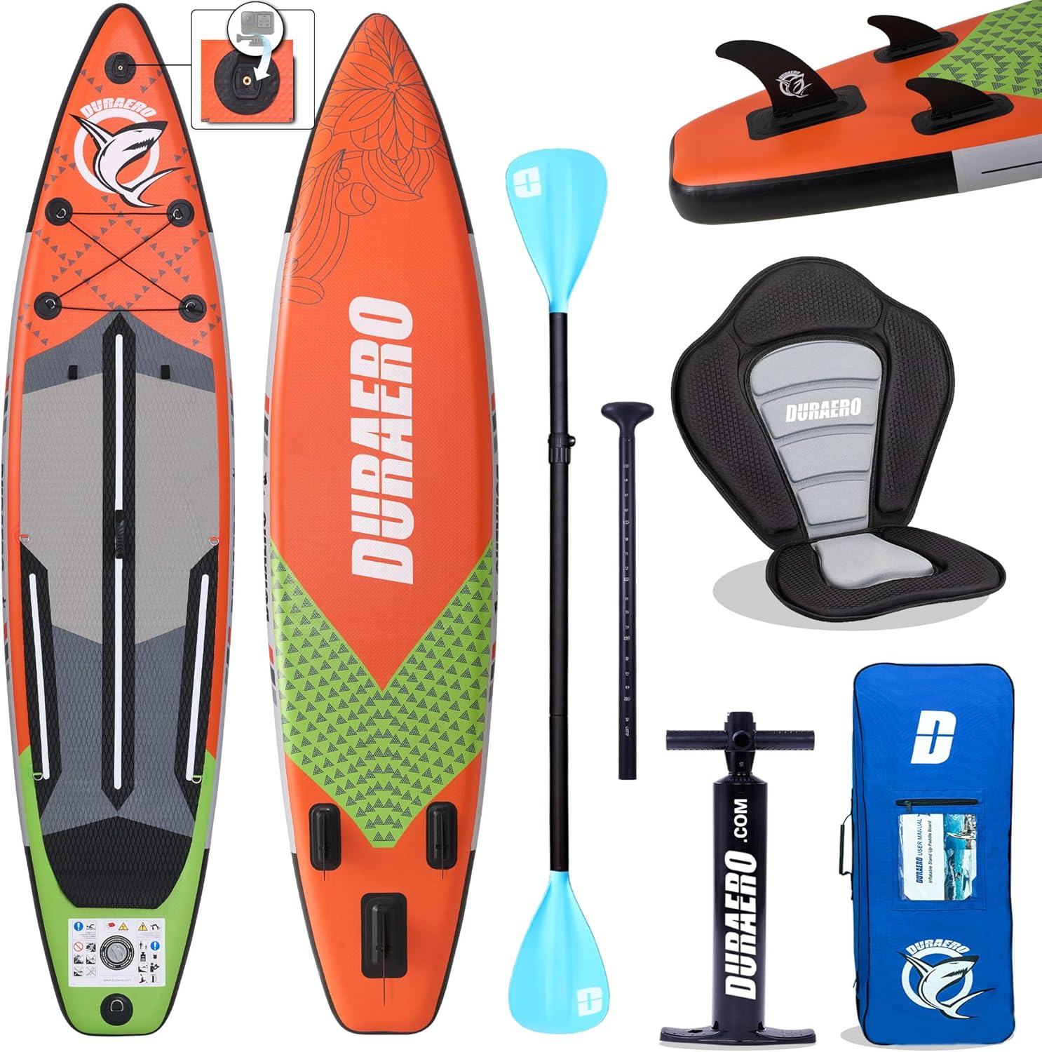 Kayak gonflable stand up paddle 330x76x15 cm, siège, sac, pompe