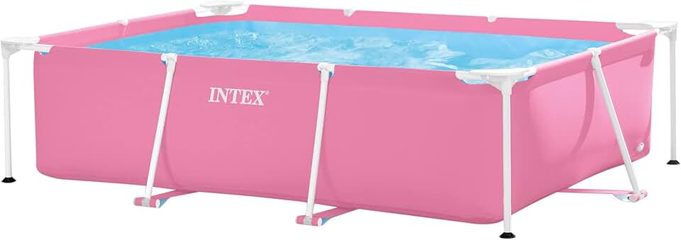 karaca-alisveris - piscine cadre rectangulaire Pink - 2,20x1,50x0,60m - robuste, facile à installer - 28266NP