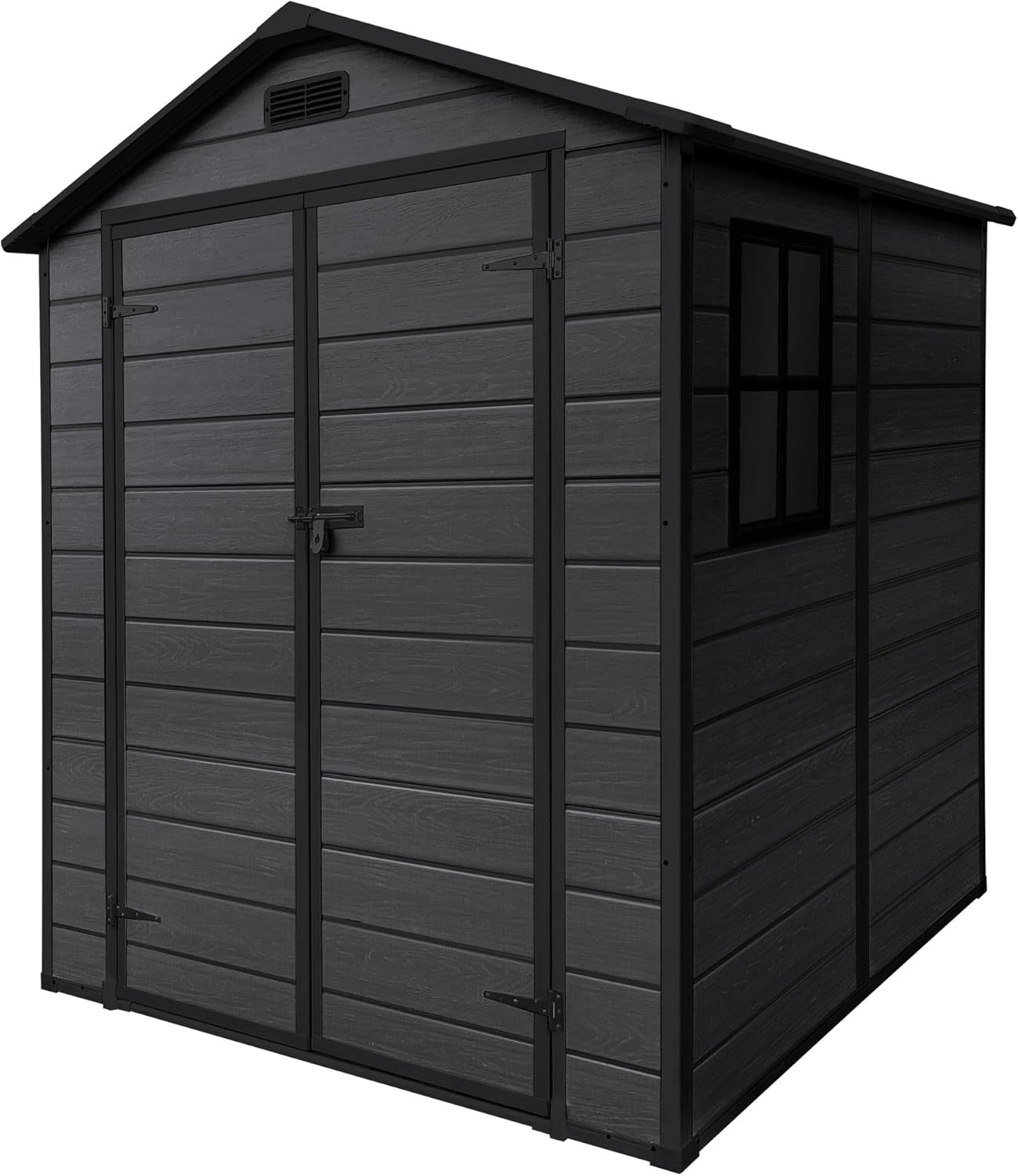 karaca-alisveris - Abri de jardin résine 151x182x220 cm double porte, 5m³, fenêtre, ventilation