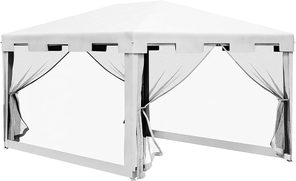 karaca-alisveris - Tonnelle série réceptions - 3x4m - parois maille, 2 portes, blanc