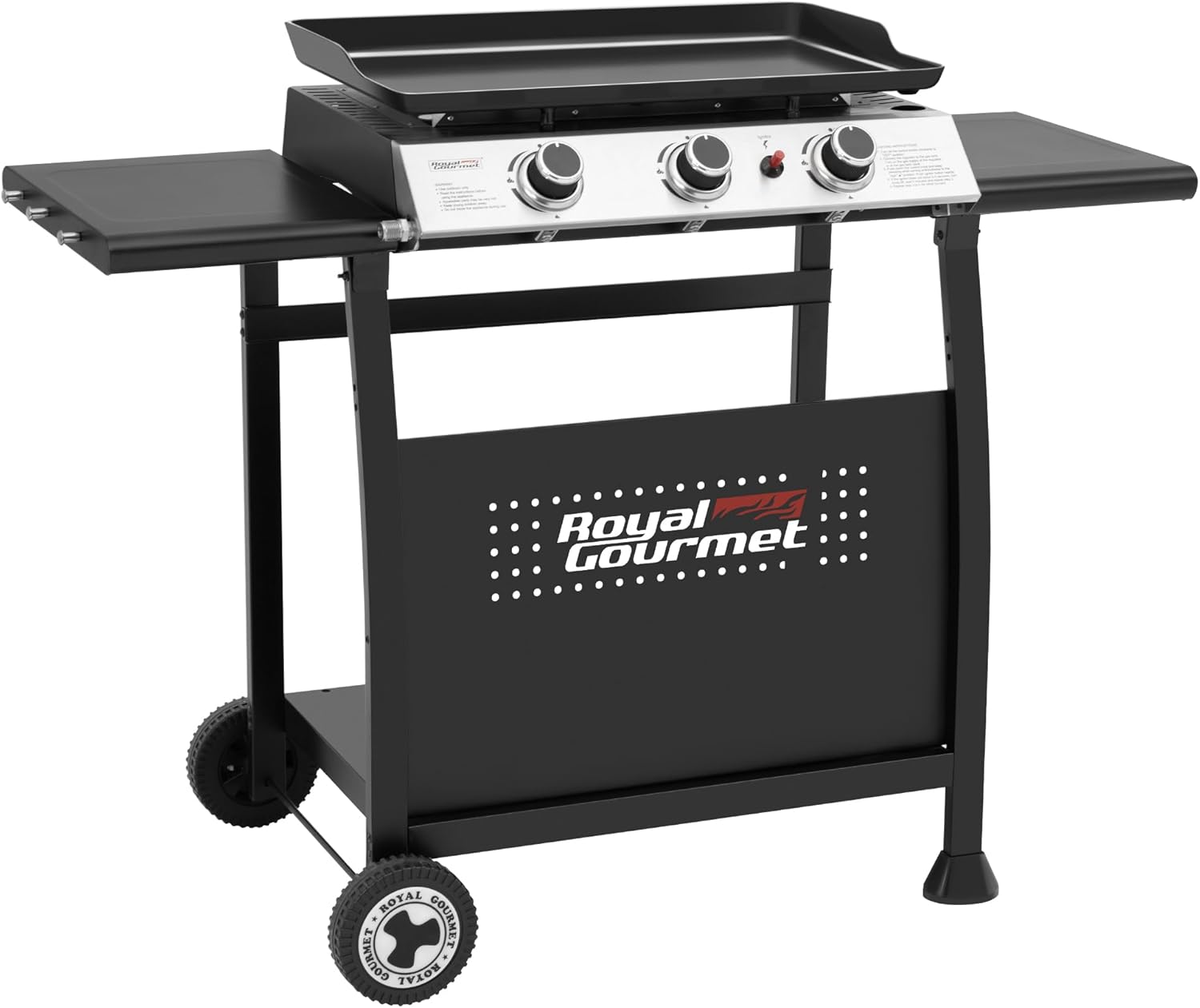 karaca-alisveris - Plancha sur chariot 62x35,5cm - 3 brûleurs puissants 7,5kW