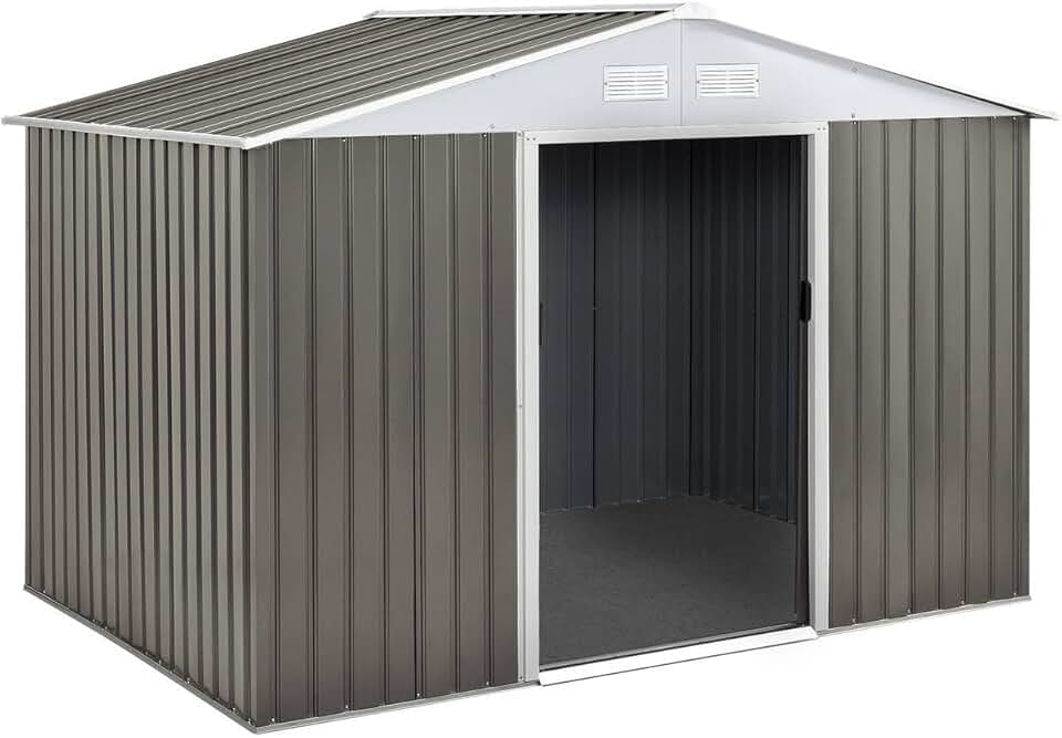 Abri de Jardin métal karaca-alisveris série, 4,07 m², couleur taupe