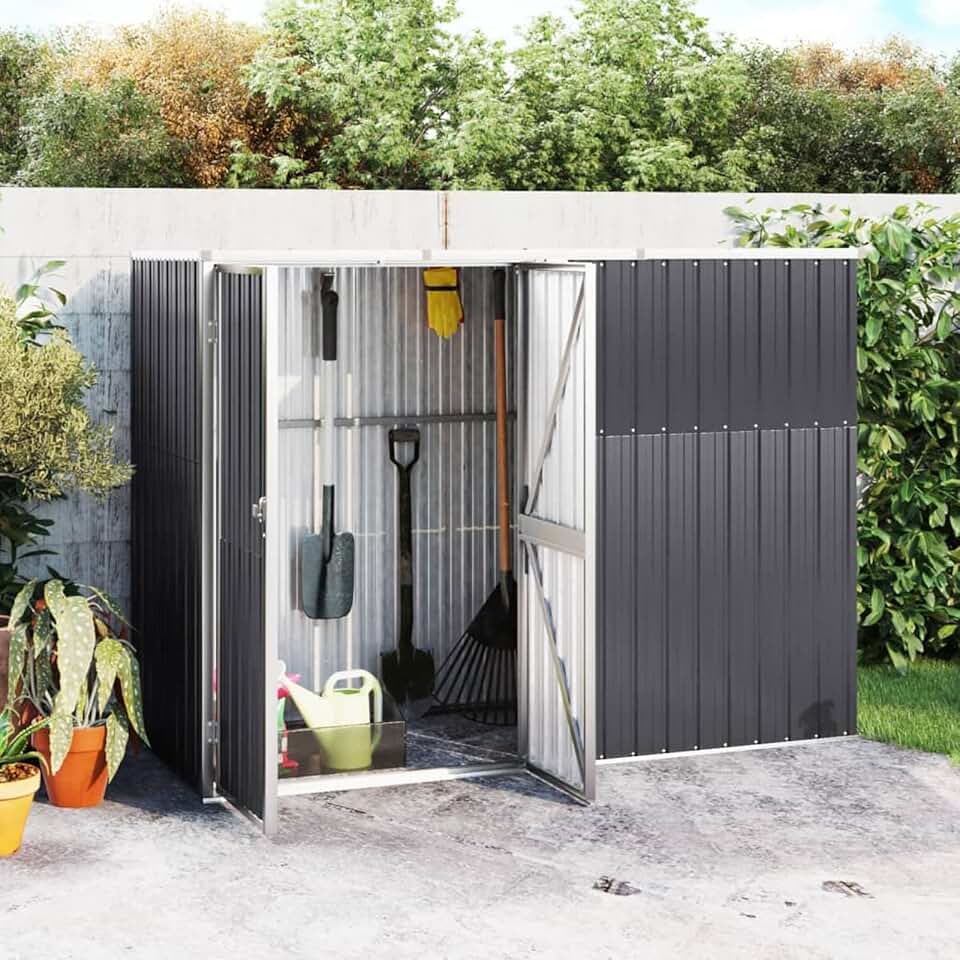 karaca-alisveris abris de Jardin Metal cabane de Jardin Acier galvanisé - Remise pour Outils - abri vélo - abri Poubelle-résistant aux intempéries- Portes verrouillables-Anthracite 225 x 89 x 161 cm