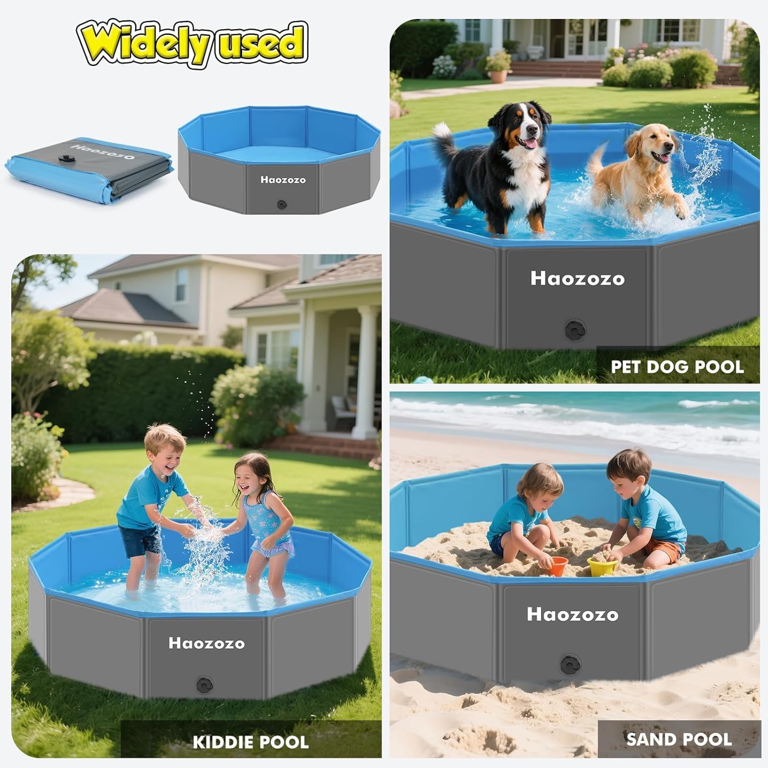 Piscine Pour Chien, 80*20CM Bassin Renforcé Pour Grands Chiens en PVC Durable, Piscine Pliable Sécurisée Antidérapante Pour Chien - Idéale Baignoire Pour Chien le Jardin et la Plage (80*20cm)
