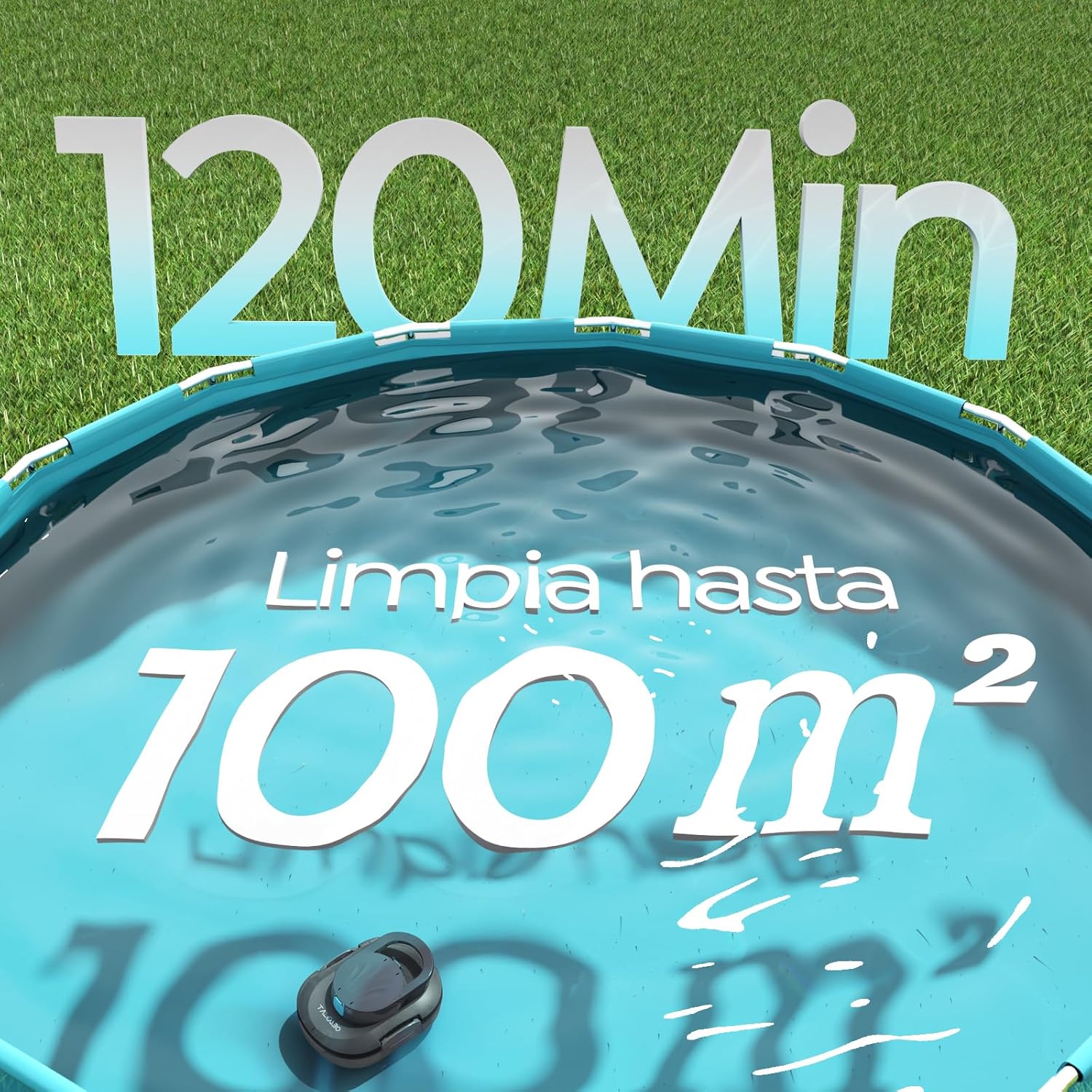 S1PRO Robot piscine sans fil, 120 min autonomie, compact, 2,5h charge, 100m² max S1PRO