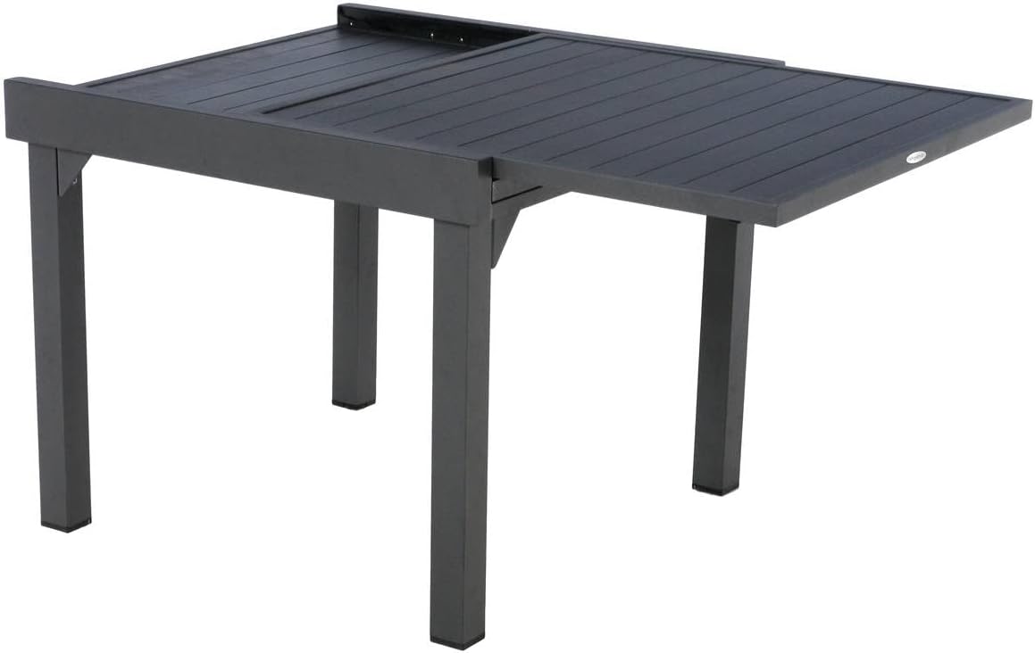 karaca-alisveris - Piazza extensible - 180/240x90 cm - alu gris, 8 places