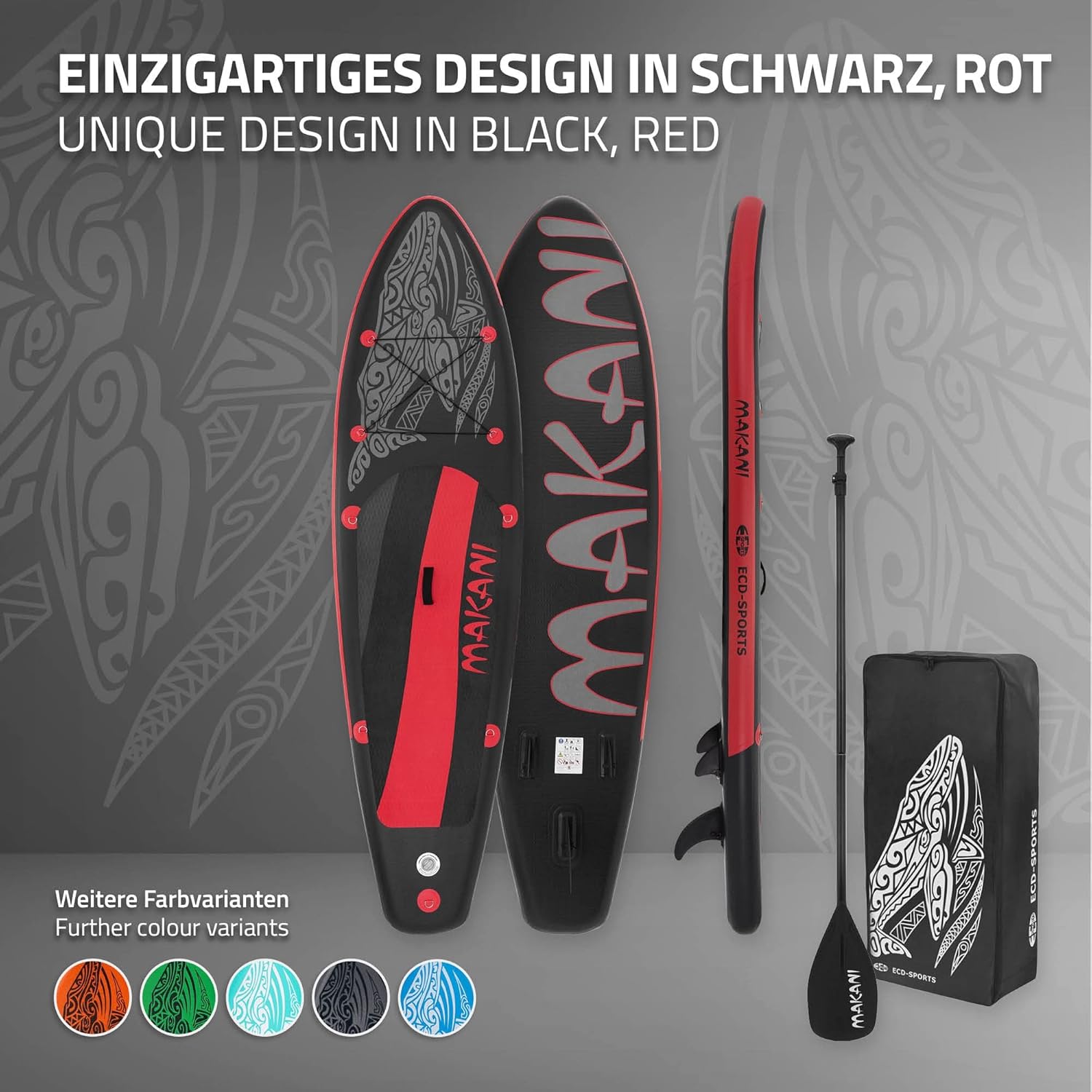 karaca-alisveris - Stand Up Paddle Board - 305/308/320/380 cm - PVC, 120/150 kg, 10/15 cm d'épaisseur