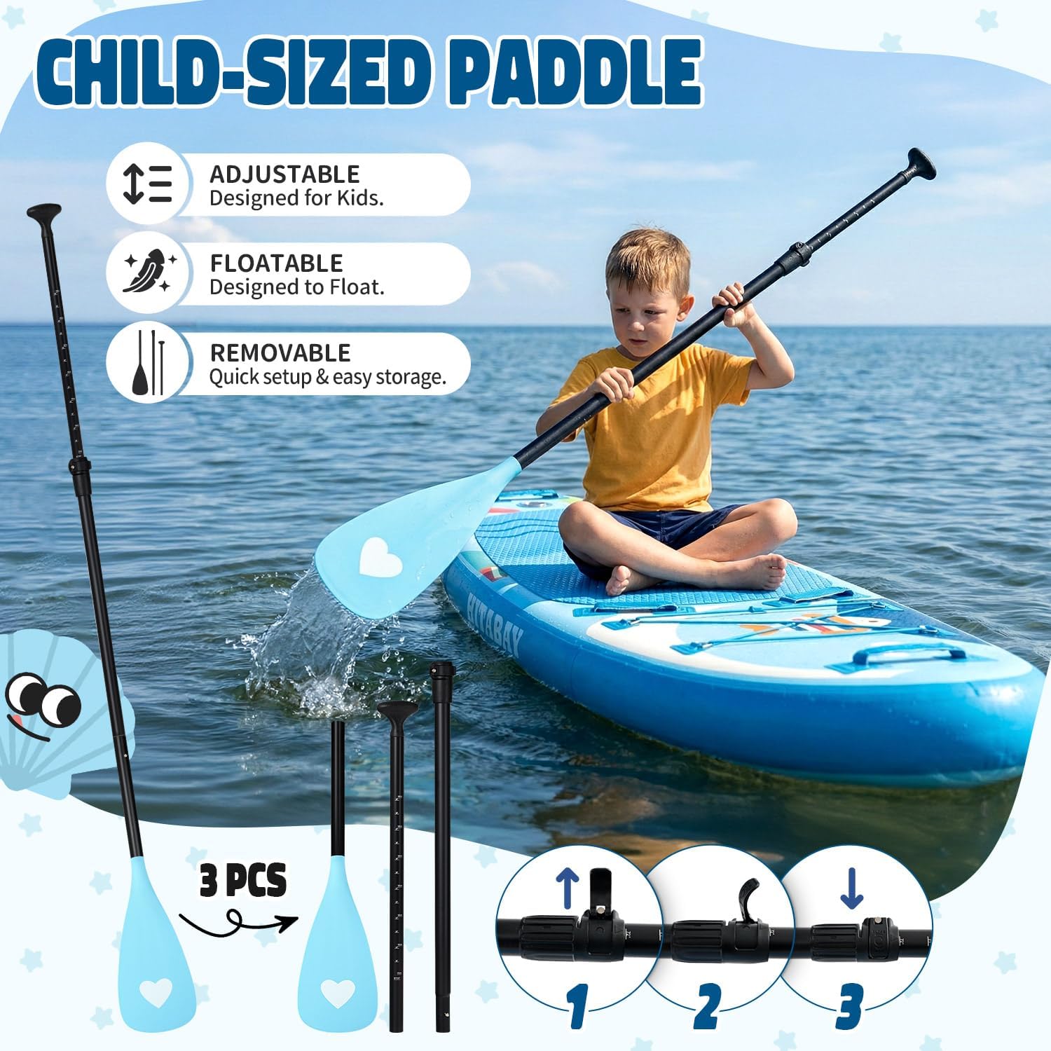 Planche de Surf Gonflable - Accessoire Complet Stand Up Paddle Board Gonflable pour Enfant Jeunesse