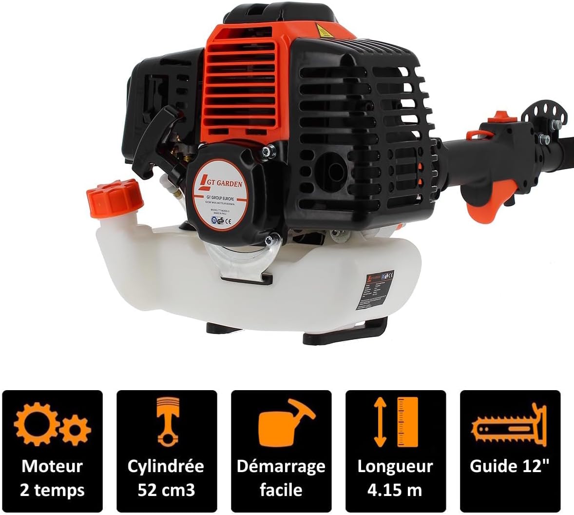 karaca-alisveris - Élagueuse thermique perche orientable 4,15m 52cm3 3CV