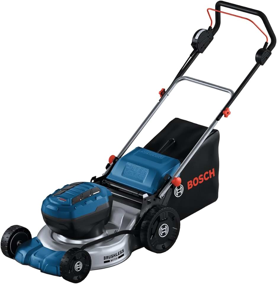 karaca-alisveris 18V System tondeuse à gazon sans-fil GRA 18V2-46 (largeur coupe : 46 cm, réglage de hauteur dans 6 positions, sac ramassage en toile 60 l, 2 clés coupe-circuit, bouchon mulching)