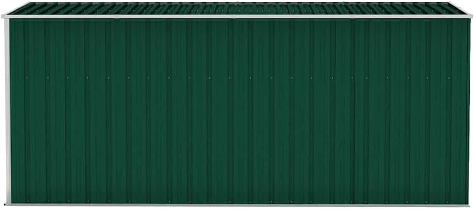 karaca-alisveris Abri de Jardin Mural Vert 118x382x178 cm Acier galvanisé,Structures extérieures, Cabanes & abris de Jardin,316229